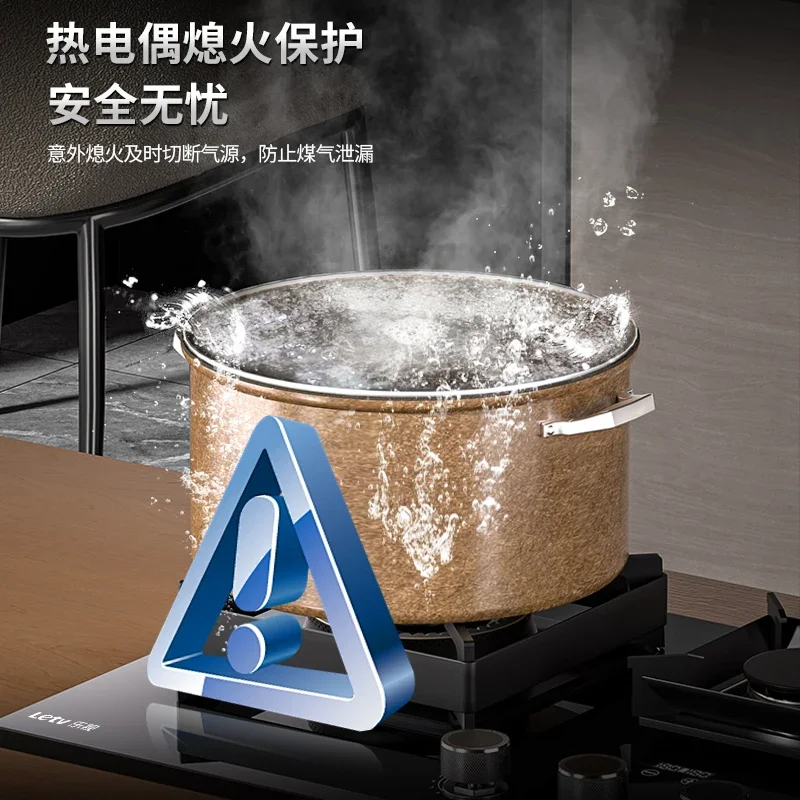 Three-Burner Gas Stove Dual-Fuel (Natural Gas/LPG) Timing Function Suitable for Embedded  Desktop Installation Household Kitchen