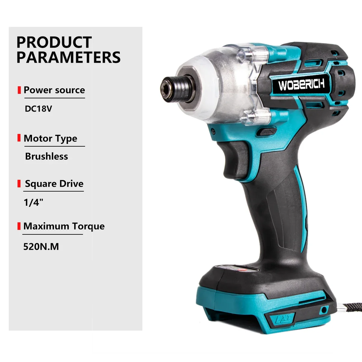 Chave de fenda elétrica sem fio com luz LED, velocidade variável, Brushless Impact Wrench, Drill Driver recarregável, Makita Bateria, 18V