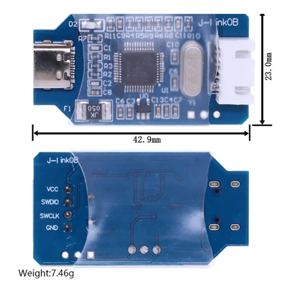 ABZV-Compatible for J-Link OB ARM Simulation Debugger SWD Programmer STM32 Download Jlink Generation V8