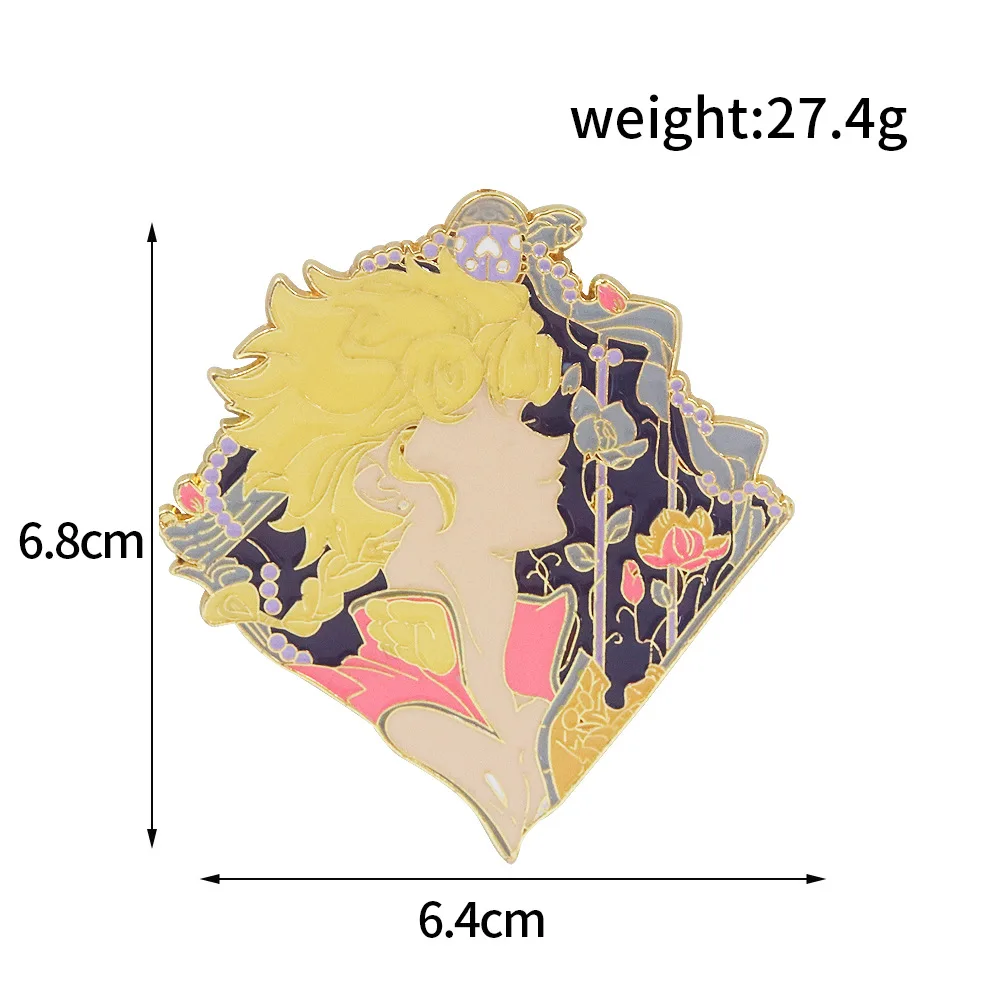 Anime Figure Kujō Jōtarō Joseph Joestar Kakyoin Tenmei Anime Exquisite Brooches Creative Trendy Badge Backpack Decor Collection