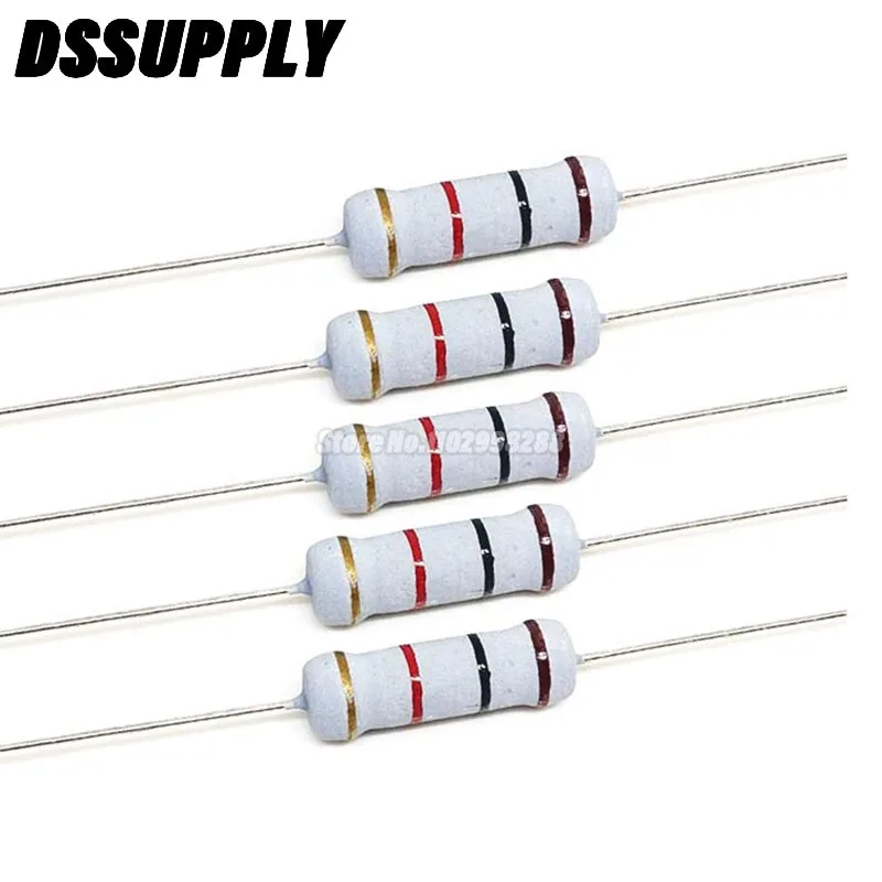 20PCS 2W Carbon Film Resistor 5% 0.1R~4.7M 2.2R 10R 22R 47R 51R 100R 150R 470R 1K 4.7K 10K 47K 1 2.2 10 22 47 51 100 150 470 Ohm