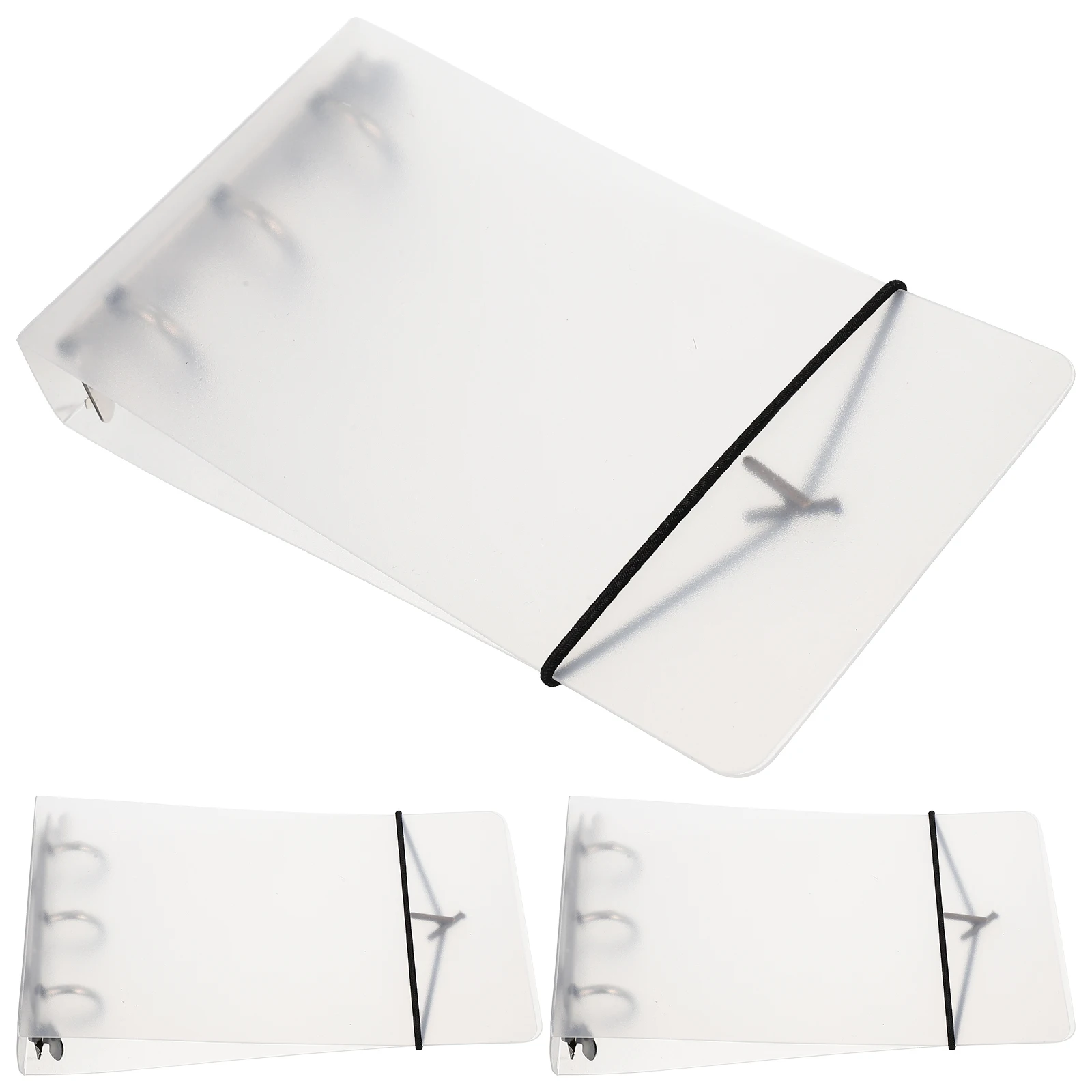 

3pcs Clear School Notebook Portable Office Clips For Study Home Supplies Reusable Scrapbook Binders Classroom Binders Clear