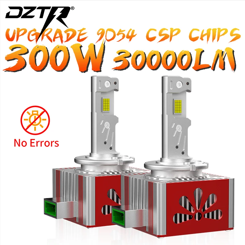 

DZTR 2PCS D3S D1S LED Headlights Canbus 1:1 HID D2S D4S D8S D1R D2R D4R Auto Lamp 30000LM 300W Plug&Play Turbo LED Bulbs For Car
