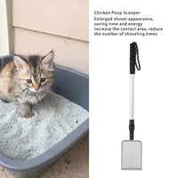 Chicken Poop Scooper Adjustable Stainless Steel Metal Litter Scoop Long Handle Cat Litter Sifter for Home Metal Litter Scooper