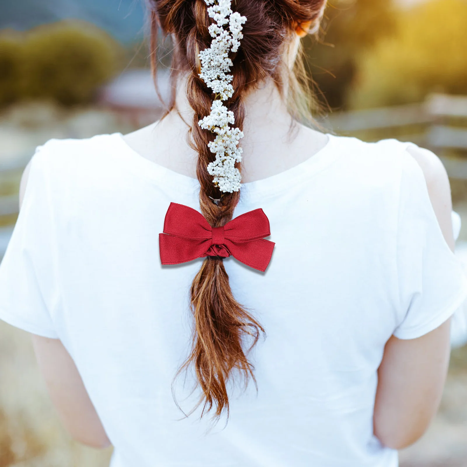 

6Pcs Bow Knot Hair Ties Satin Scrunchies Women Hair Bands Elastic Ponytail Holders Stylish Bows Satin Scrunchies