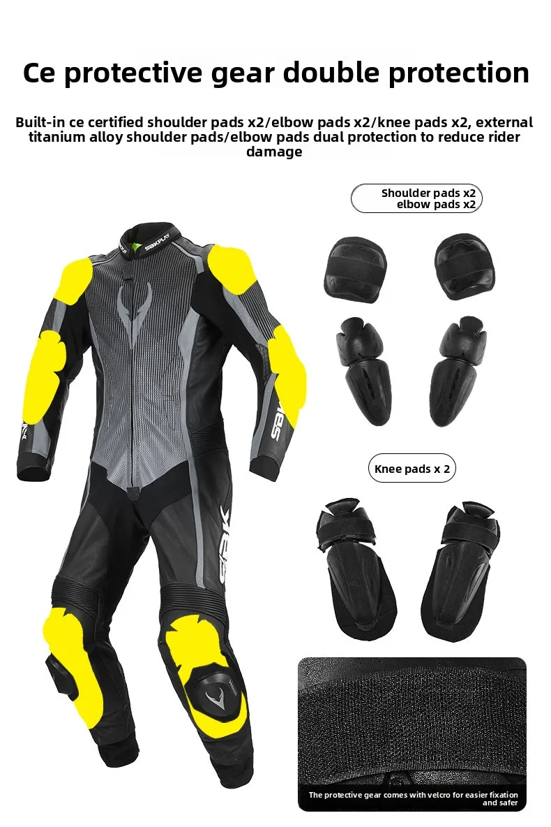 SBK Jumpsuit Leather Jacket Racing Suit Motorcycle Riding Suit Men's Anti Fall Heavy Machinery Four Seasons 오토바이 슈트