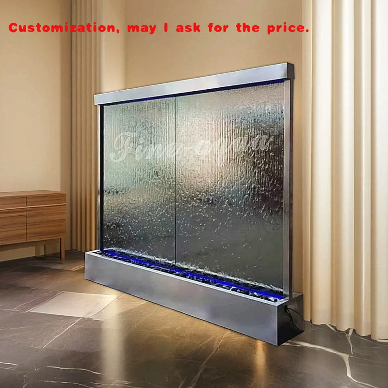 

custom.Customized Acrylic Glass Curtain Wall Waterfall Wall with Led Light Home Decorative Screens & Room Divide