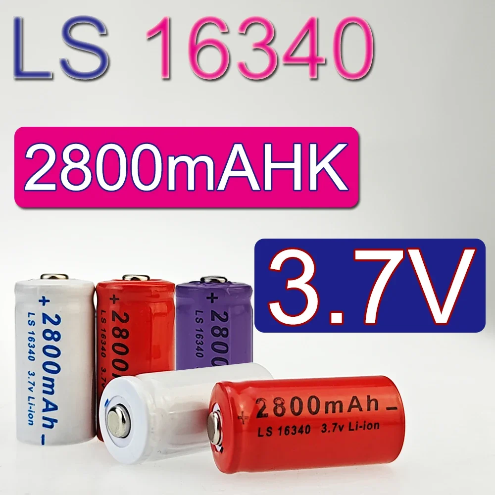 2024 New Li-ion 16340 Battery CR123A Rechargeable Batteriy 3.7V 2800mAh CR123 for Laser Pen LED Flashlight Cell