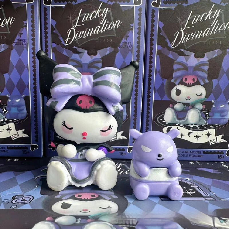 ﻿ 6 pçs minisoanime sanrio boneca kuromi melodia bolo artesanal minha melodia caixa cega série de adivinhação coleção infantil brinquedos