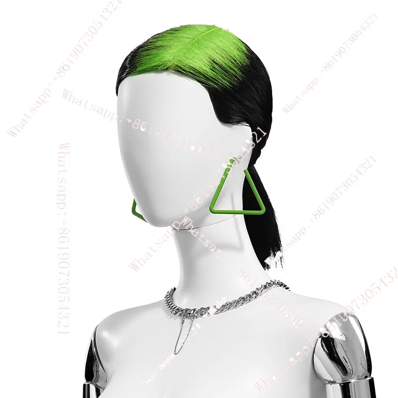 

Model wig props, model head mold hair cover special, fashionable female model wig low ponytail
