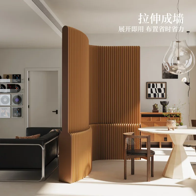 Kraft paper screen partition folding mobile wall waterproof and moisture-proof paper wall restaurant room office entrance baffle