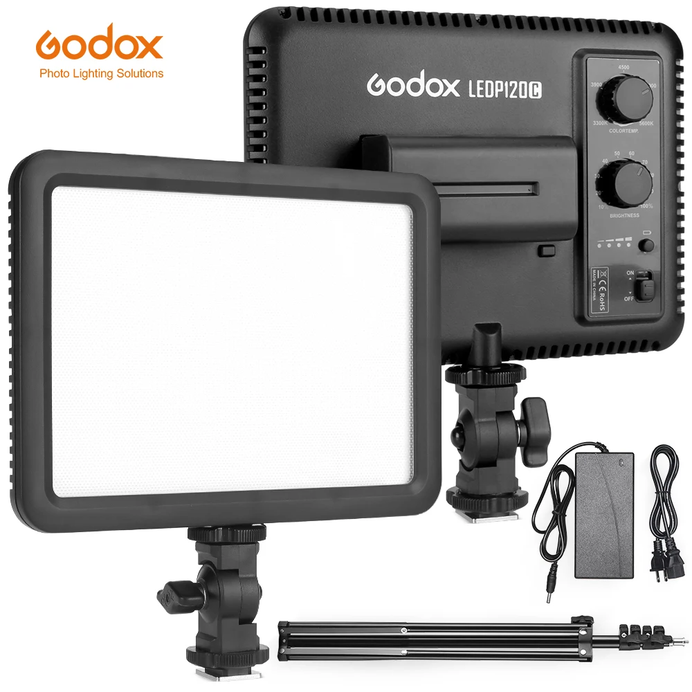 Godox LEDP120C 3300K-5600K LED Video Light UItra-thin Body Protable Studio Video Continuous Light Lamp for Camera DV Camcorder