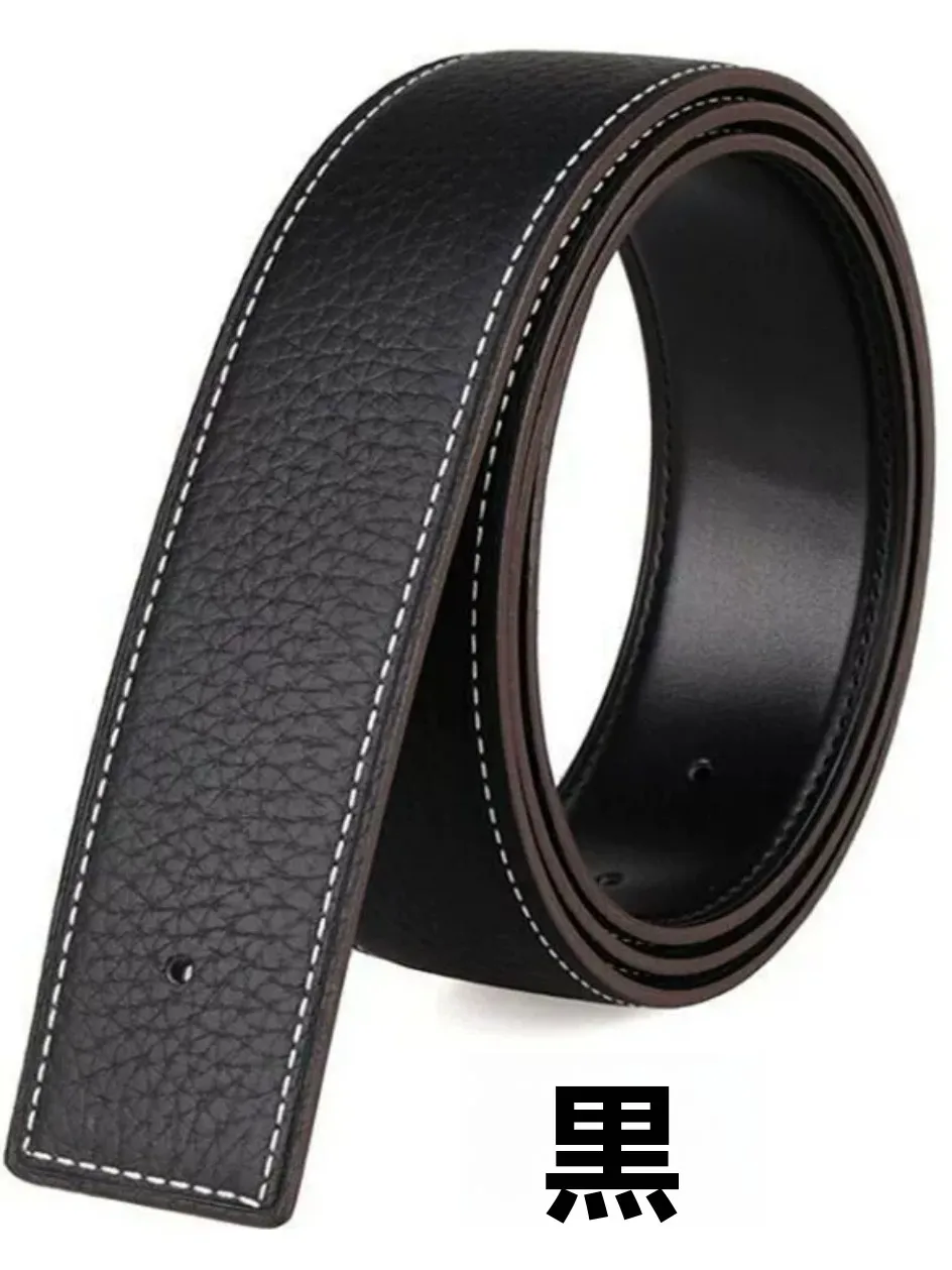 両面牛革ベルト-スムースバックル-メンズウエストベルト-ノーヘッドhバックル-ビジネススタイル-レザーベルト-メンズ用