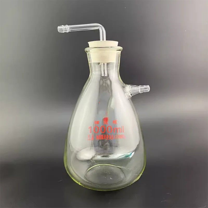 Laboratory glass buffer bottle suction filtration device safety bottle decompression bottle anti-backflow interceptor bottle