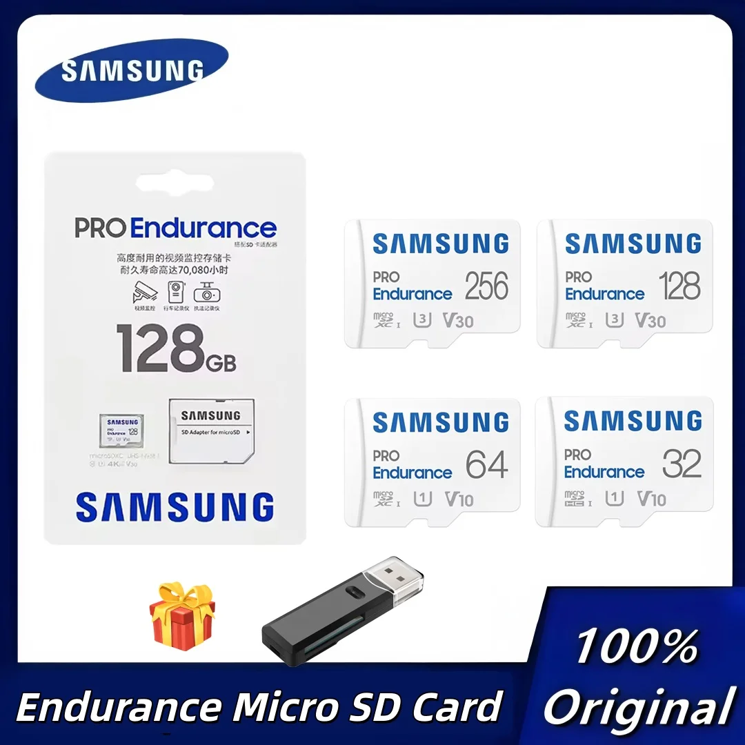 

Original SAMSUNG PRO Endurance Micro SD 256G 128G 64GB 32GB U3 4K High Endurance TF Memory For Car Dash Cam Security Camera