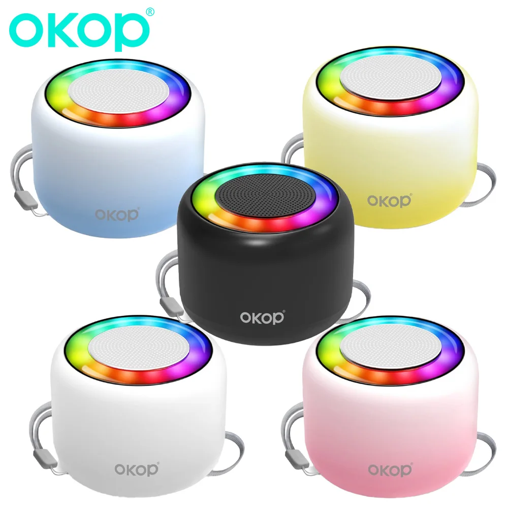 

OKOP Bluetooth speaker outdoor portable and compact mini car hanging rope small speaker party camping speaker music playerTF USB