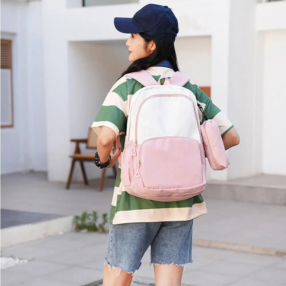 حقيبة ظهر نايلون مقاومة للماء مع حقيبة أقلام رصاص ذات سعة كبيرة حقيبة مدرسية للطلاب حقيبة تخزين قرطاسية للأطفال هدية على الكتب #3