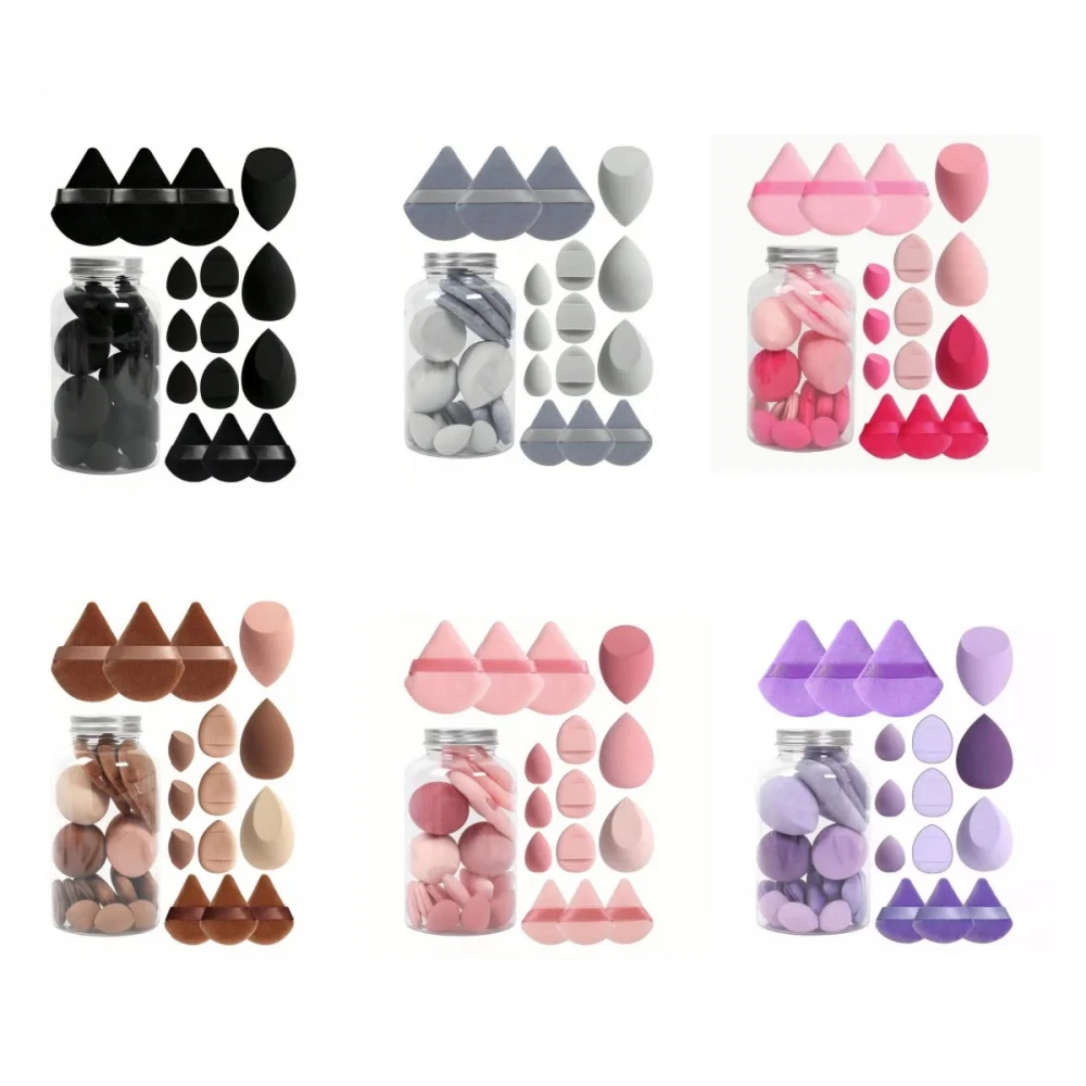 ฟองน้ำแต่งหน้า 15 ชิ้น พัฟแต่งหน้า ฟองน้ำรองพื้น ฟองน้ำเบลนเดอร์ บิวตี้อีฟ พัฟแป้งแต่งหน้า อุปกรณ์แต่งหน้าสำหรับผู้หญิง เครื่องมือแต่งหน้า