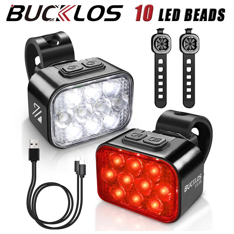 BUCKLOS Light Bicycle Rear Light 1100mAh LED COB Waterproof Bike Lamp USB Rechargeable Mtb Road Bike Taillights for Bike Parts