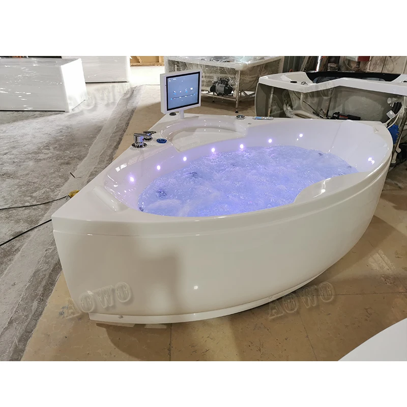 

Triangle Shape Bathtub Hydro Spa 2 Person Corner Yacuzzi Outdoor Furniture Beauty Salon Equipment Hottub