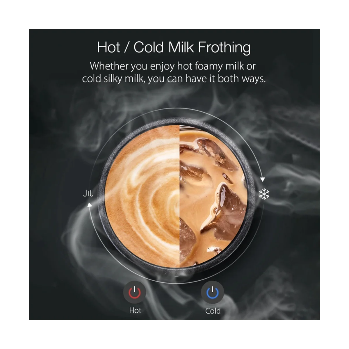 A09G-Mesin Pengocok Susu Elektrik Rumah Tangga Mixer Coklat Mixer Latte Kopi Cappuccino Blender Portabel-Colokan UE Hitam