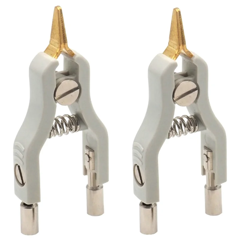 Clipe de teste de microresistividade abdj, 2 peças de cobre lcr kelvin clipe de teste de ponte braçadeira de teste acessórios de instrumento de teste
