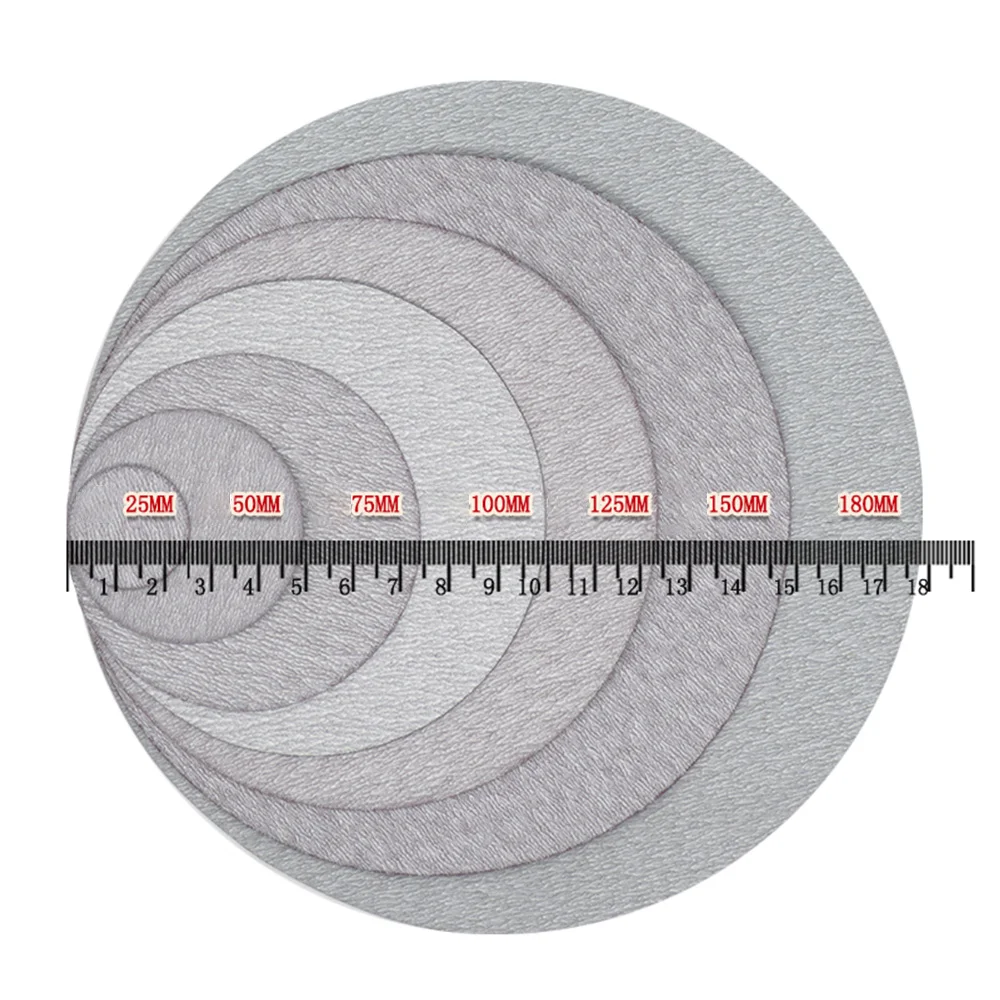 3 Inch 60-1200 Grit Disc Flocked Backing Sandpaper White Sand Dry Sanding discs Leather Dry Grinding Metal Car Sanding Polishing