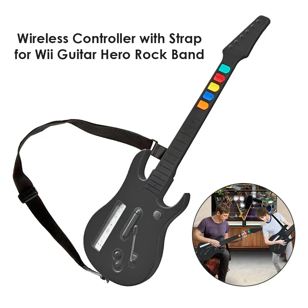 Wireless Guitar Hero Controller for Wii Guitar Compatible With Clone Hero Rock Band Games Remote Joystick Console Accessories