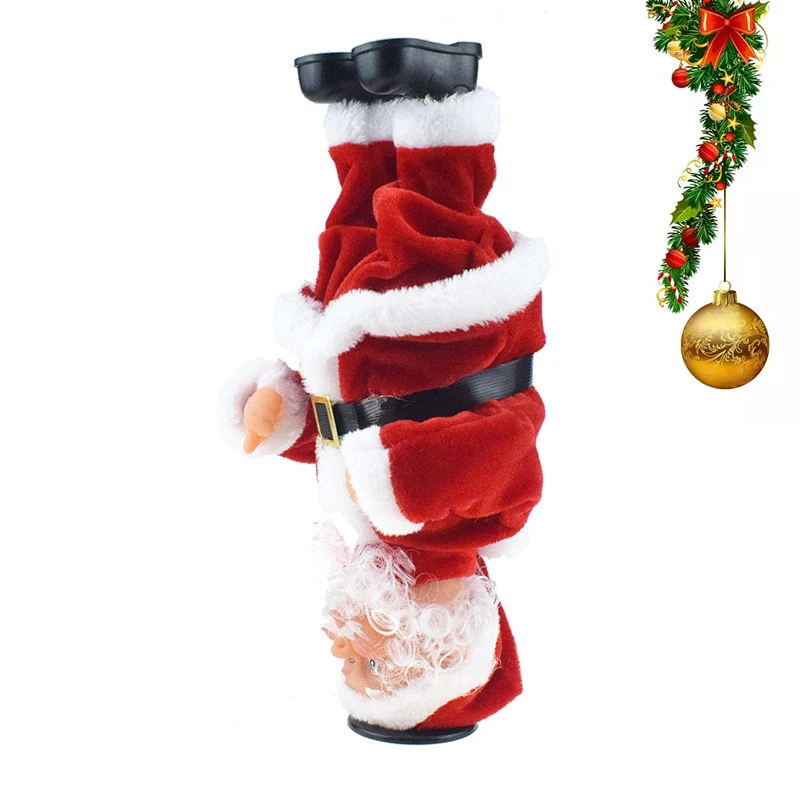 Juguete de peluche eléctrico, muñeco de Papá Noel, decoraciones navideñas divertidas, soporte de mano eléctrico, baile callejero con adornos de columpio musical