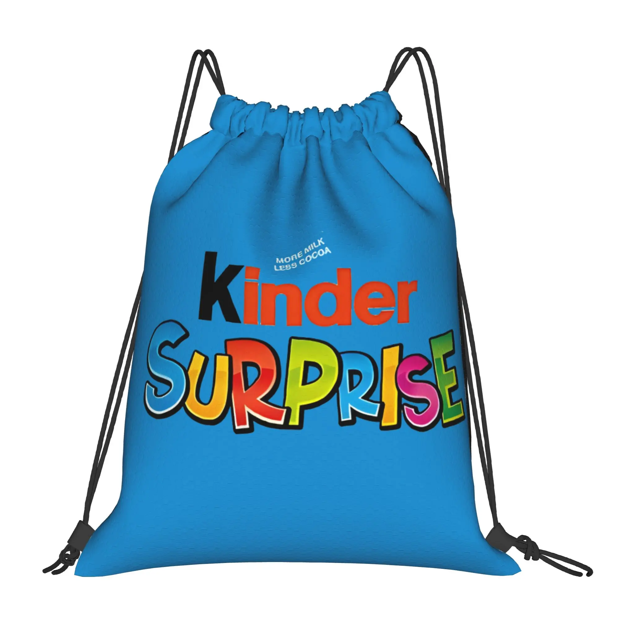 Kinder Sweets surprise blue Kinder Portable Hiking Drawstring Backpack Riding Backpack Gym Clothes Drawstring Bags