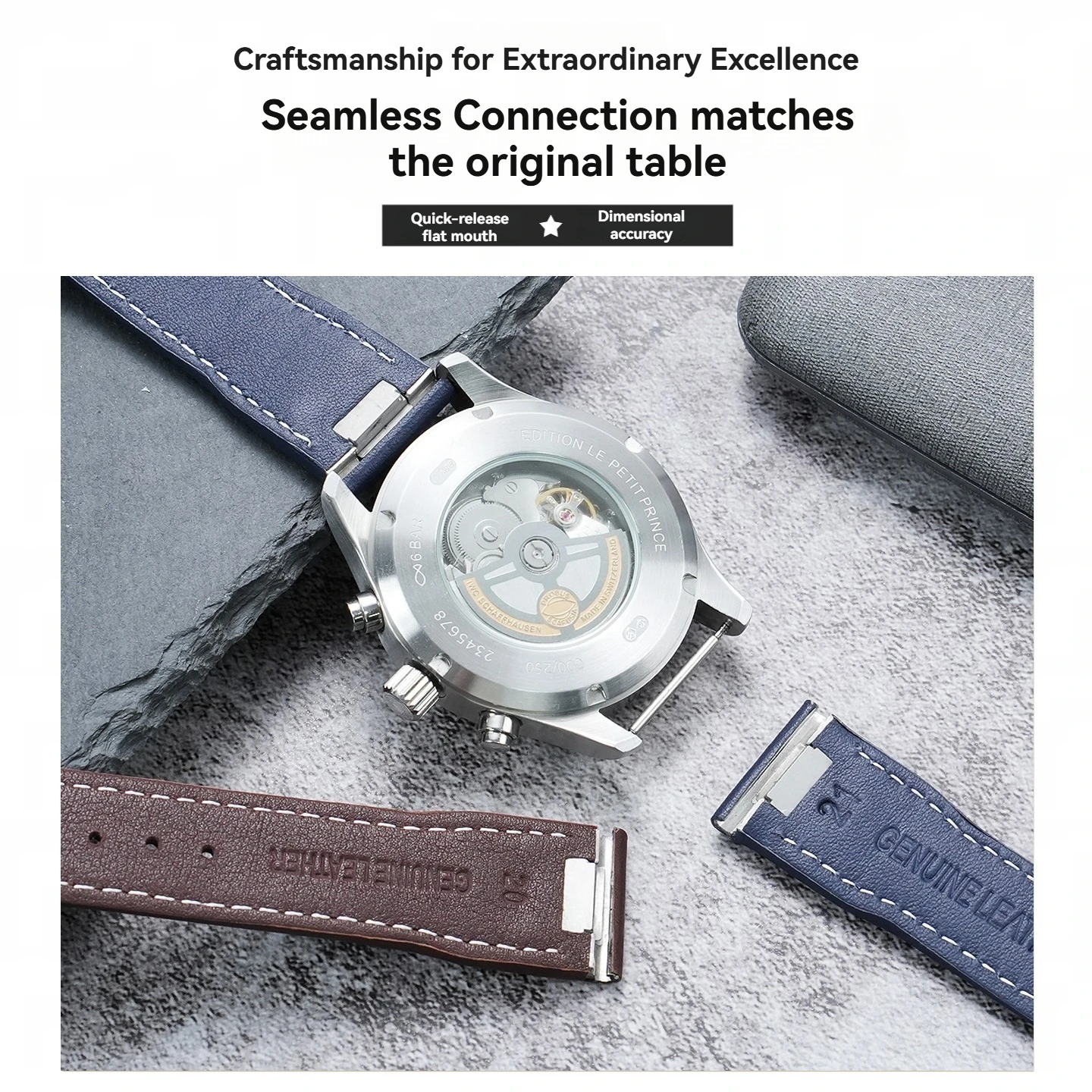 Quick release interface cowhide strap suitable for iwc IW378003 378201 Mark 20 pilot Genuine leather strap accessories 20/21mm
