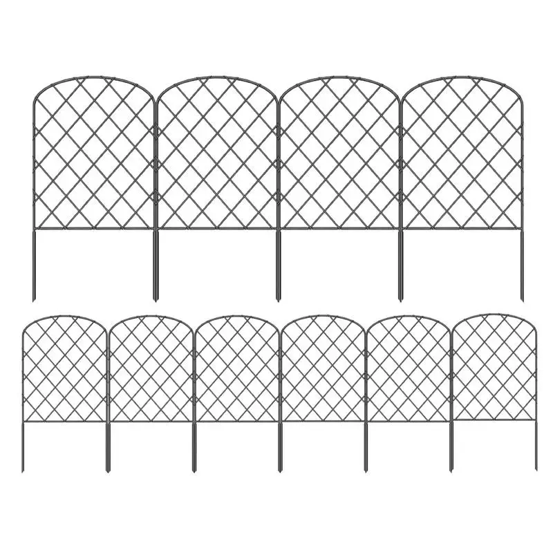 犬フェンス屋外庭用金属ガーデンフェンス-10x-高耐久ワイヤーメッシュゲートプライバシートレリス花壇自立