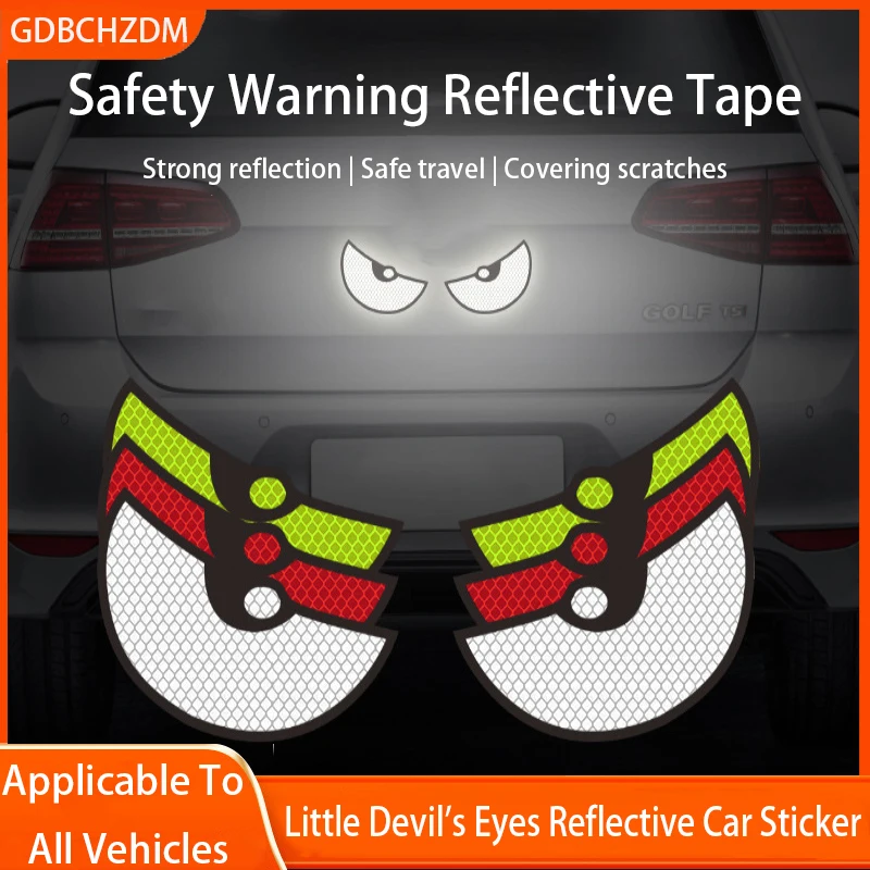 Little Devil Monster Eyes Reflective Car Sticker Decoration,High Brightness At Night, Diamond Level Car Body Sticker