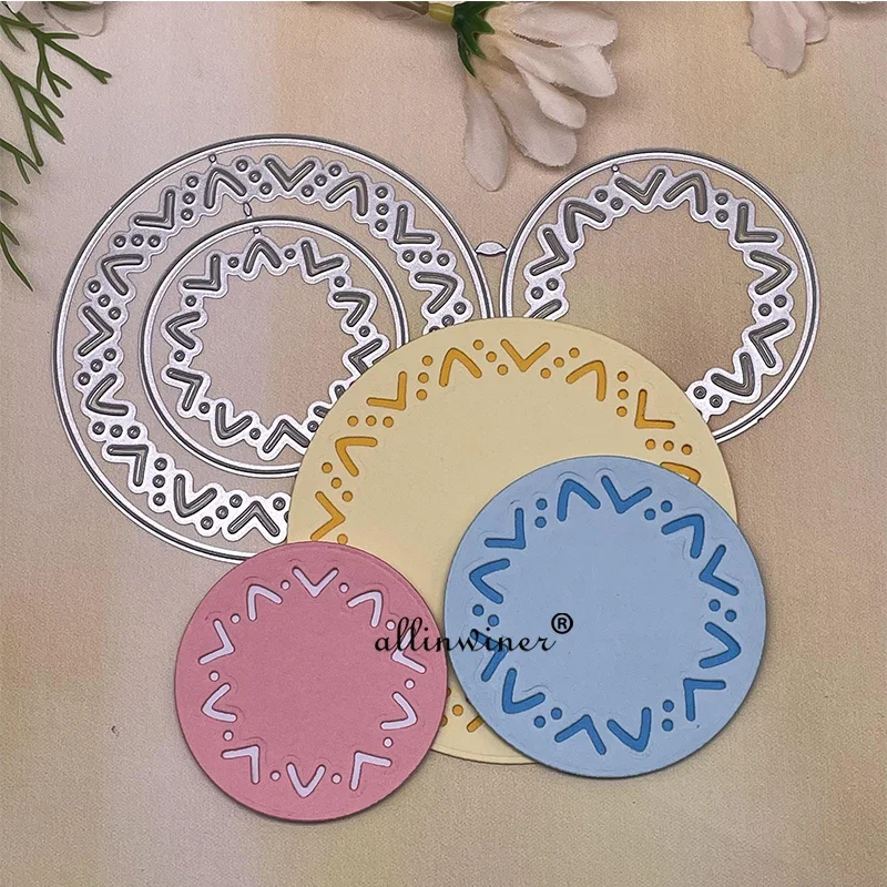 دائرة إكليل الإطار المعادن قطع يموت الإستنسل يموت قطع DIY بها بنفسك ألبوم سكرابوكينغ ورقة بطاقة النقش #1