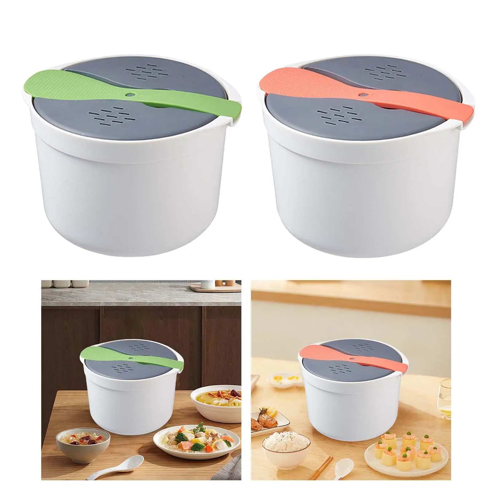 

Microwave Pasta Cooker Pot Microwaveable 2L with Strainer Microwave Rice Cooker Steamer for Vegetables Pasta Rice Oatmeal Potato