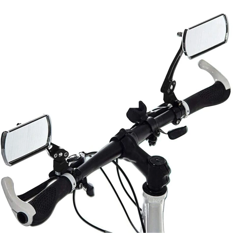 Fits for Silver 1 Pair Aluminum Bike Mirror, Universal Handlebar Adjustable Rearview Bicycle Mirror, Safety Mirror for MTB, Road