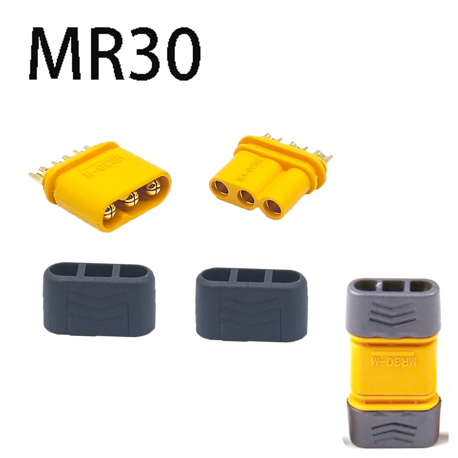 5/10 PCS MR30 Male Female Connector Plug Gold-plated with Sheath Housing for RC Lipo Battery Multicopter Airplane Original
