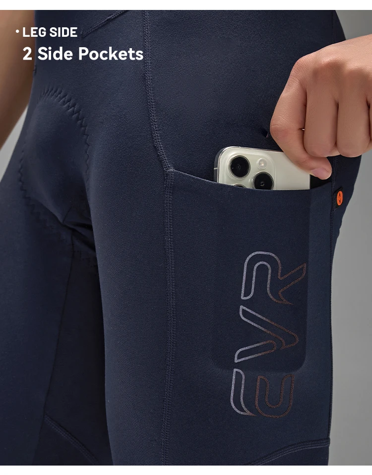 EVR Herren Winter-Radhose mit Latz, Fleece, Thermisch, Warm, Doppelpolsterung, MTB, Rennrad, gepolsterte Radhose, Outdoor-Sport – Detail 12