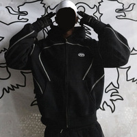 Y2k Zipper Long Sleeved Pullover Hoodie Sweatshirt With Dark Hip Hop Gothic Pattern Clothes Streetwear School Vintage Ootd 2024