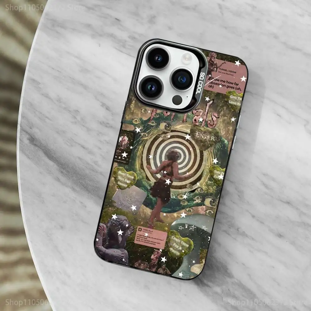 Capa de telefone Singer M-Melanie M-Martinez para iPhone 11,12,13,16,14,15, Mini,Pro,XS,MAX Capa preta fosca à prova de choque