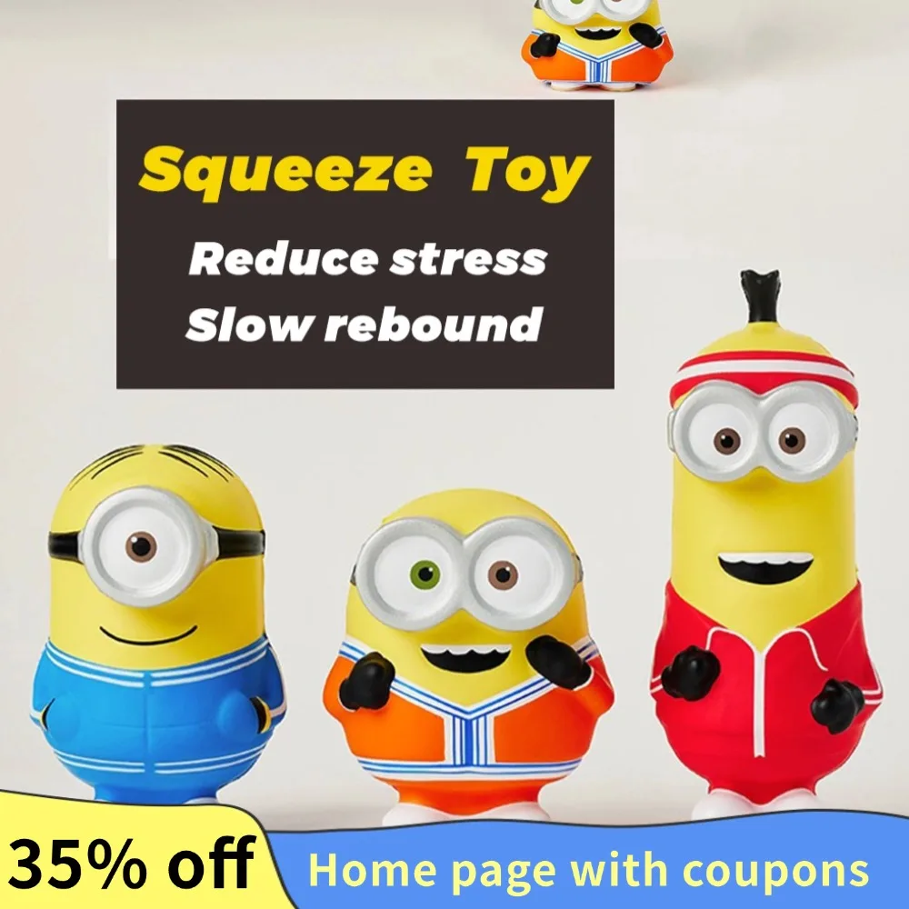 MASDI Minions Trainingsanzug, Quetschspielzeug, Cartoon-Geschenk, PU, langsames Rebound-Spielzeug, 4, niedliche Puppe, Dekompressionsgeschenke