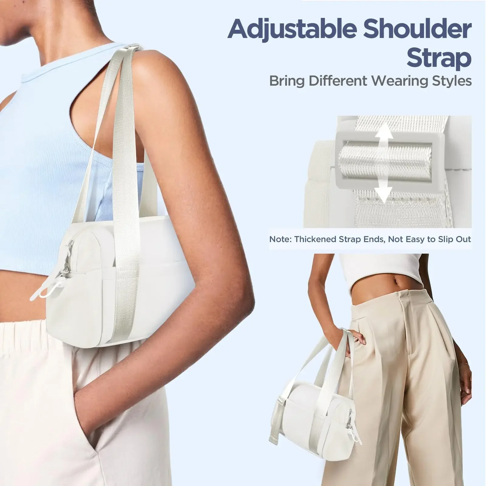 กระเป๋าออกกำลังกายขนาดเล็กสำหรับผู้หญิง กระเป๋าสะพายข้างสำหรับออกกำลังกายพร้อมช่องใส่ของเปียก กระเป๋าเดินทางกันน้ำ กระเป๋ากีฬาแบบน่ารัก สายสะพายปรับได้ดี