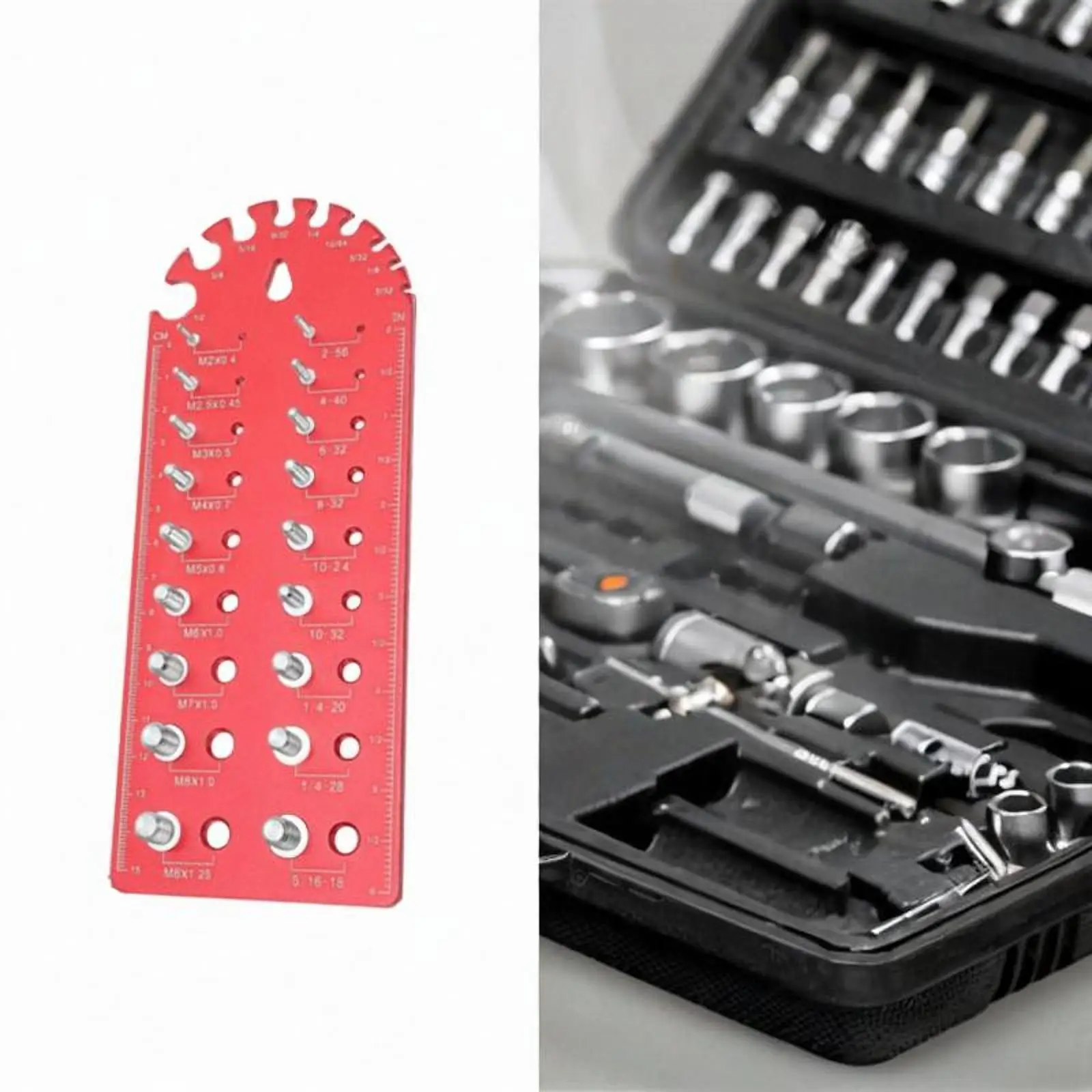 Screw Identifier Gauge Board with inch cm Ruler Nut and Bolt