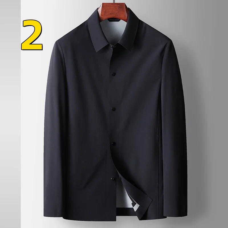 M10151 Solid color middle-aged and young luxury business non-iron thin jacket