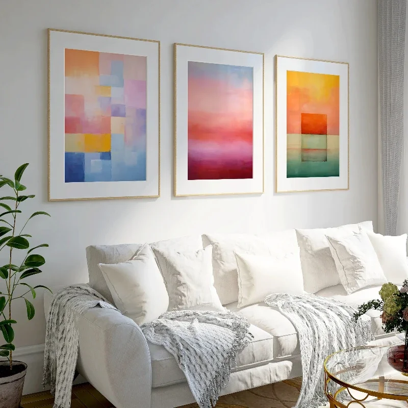 Multiple sizes 3pcs frameless Canvas Painting,3PC Rothko Poster piece high quality abstract Rothko wall art Modern wall decorati