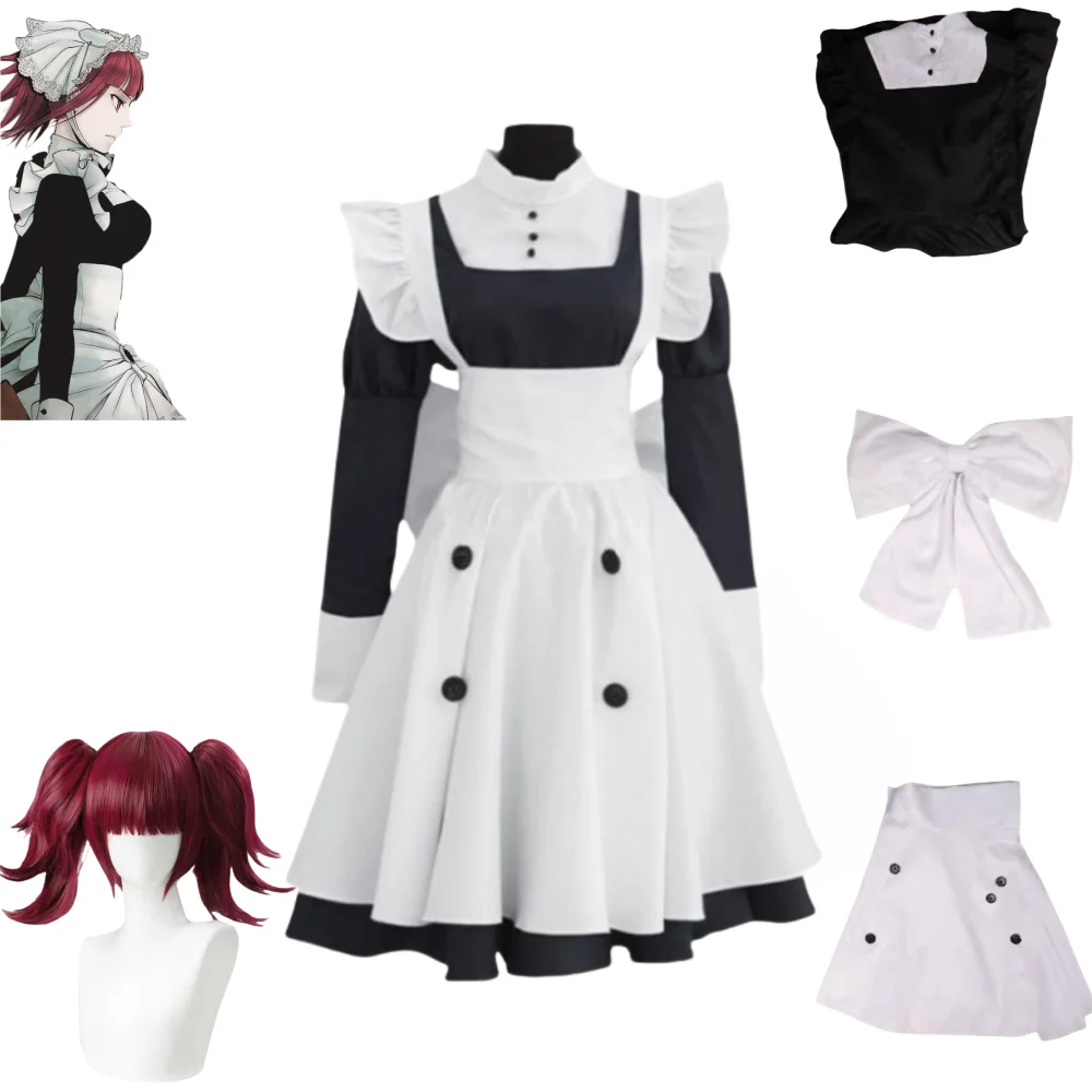 Mey Rin Cosplay Costume Anmie Black Butler Maid Dress White Black Dress Christmas Carnival Dress Party