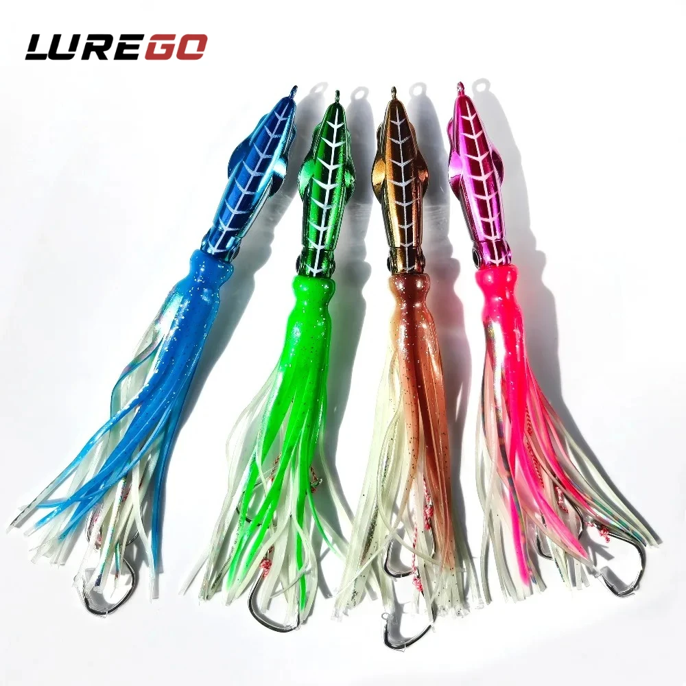

1PC Slow Pitch Jigging & Trolling Skirt Lure – 60g/100g/150g/200g Octopus Style Bait, Saltwater Deep Sea Fishing for Tuna