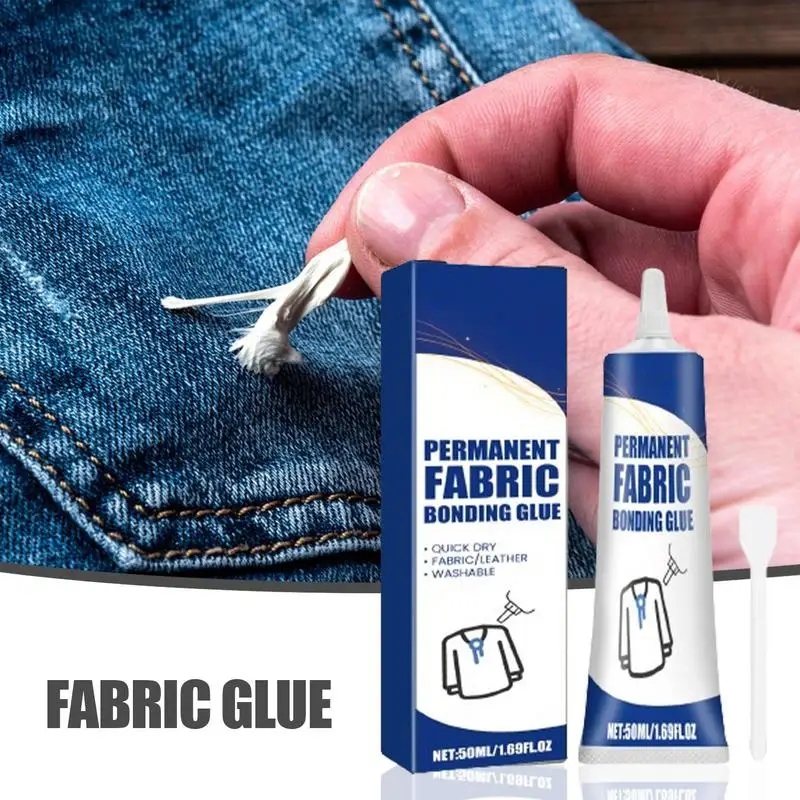 Clear Fabric Glue Strong Adhesive Waterproof Glue Fabric Repair Permanent Bond Glue Fabric Adhesive Super Glue Clear Sewing Glue