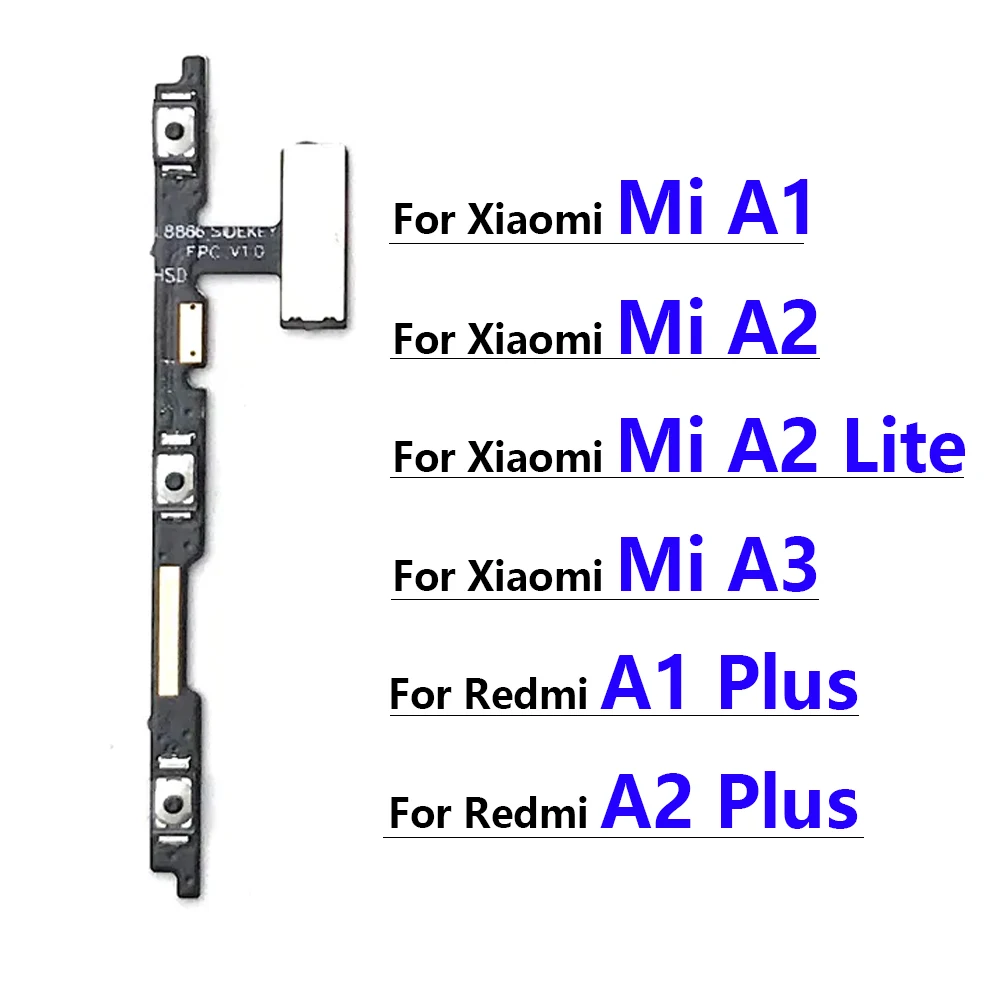 New For Xiaomi Mi A1 A2 Lite A3 Redmi A1 A2 Plus Volume Button Power Switch On Off Button Flex Cable