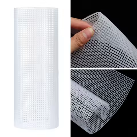 DIY Crafting Plastic Bag Mesh Grid Durable Black White Canvas Bag Sheets 33x50CM Mesh Cloth